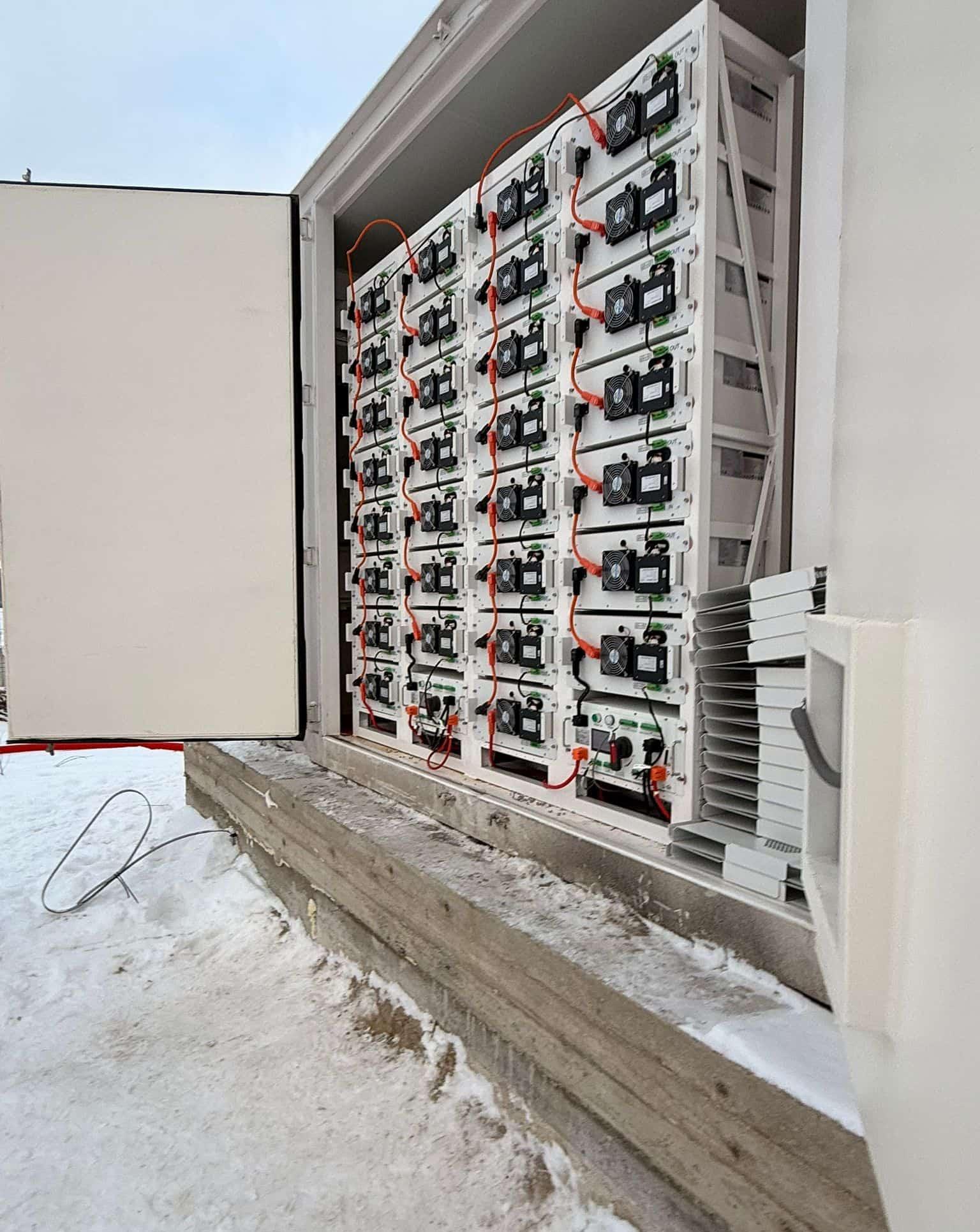High-voltage battery installation — supplied photograph